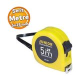 Metal Metre 5 M X 25 Mm Serit Metre Beyaz Renk Dugmeli Olcum Olcme Bukulebilir