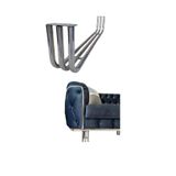 Metal Mobilya Ayağı Üç Boru Model 90*15 Cm Krom 2 Adet BAFTURK067