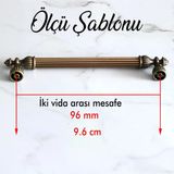Metal Mobilya Kulp Dolap Cekmece Kapak Mutfak Kulplari Kulbu Dolabi Kulpu Metal 96 Mm Antik Sari