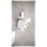 Metal Modern Banyo Tuvalet Wc Kağıtlık Peçetelik, Tuvalet Kağıdı Askısı, Raflı Telefonluk Beyaz