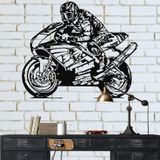 Metal Motosiklet Duvar Sanatı, Motosiklet Sürücüsü Hediyesi, Motor Döngüsü Severler için Hediye, Metal Duvar Sanatı, Ev Ofis Dekorasyonu (30" G x 25" Y / 75x63 cm)