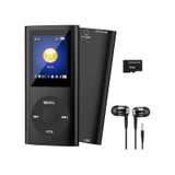 Metal Mp3 Çalar Dijital Ekranlı Mp4 Player Ses Kayıt Fm Radyo 32gb Hafıza Kartı siyah
