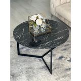 Metal Orta Sehpa Siyah Mermer Desen - Standart