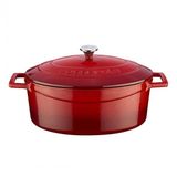 Metal Oval Döküm Tencere, 27 Cm, 3.91 L Hacim, Kırmızı