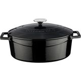 Metal Oval Döküm Tencere, 29 Cm, 4.67 L Hacim, Siyah