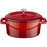 Metal Oval Mini Tencere, Kırmızı