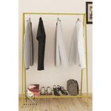 Metal Oval Telli Gold Butik Elbise Askılığı Konfeksiyon Ayakkabılıklı Elbise Askılığı – Raflı Askı