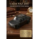 Metal Oyuncak Araba Lada VAZ 2107 Açılabilir Kapı ve Kaput Detaylı Klasik Maket Araba 12.5 cm Siyah