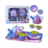 Metal Oyuncak Unicorn Çay Saati Fincan Takımı Seti