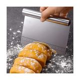 Metal Pasta Kesici ve Ölçekli Hamur Kazıyıcı, Paslanmaz Çelik - Kestane Akaju - Option-1