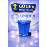 Metal Pedallı Çöp Konteyneri 60 Litre Konteyner ve 20 Adet Çöp Poşet Rulosu- Isıya Dayanıklı-