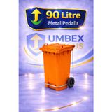 Metal Pedallı Çöp Konteyneri 90 Litre Konteyner ve 10 Adet Çöp Poşet Rulosu- Isıya Dayanıklı-