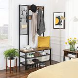Metal Portmanto, Elbise Askılığı, Vestiyer, Ayakkabılık, Siyah, Tel Askılık