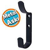 Metal Portmanto Vestiyer Duvar Dolap Elbise Askısı Siyah Mobilya Kapı Askılığı Aparatı
