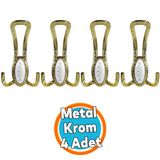 Metal Portmanto Vestiyer Duvar Dolap Elbise Mobilya Kapı Askısı Askılığı Askılık Gold Altın (4 Adet)