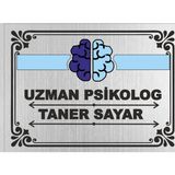 Metal Psikologlara Özel Siyah Kapı Tabela Büro Ofis Mini Giriş Tabelası Kat Girişi Için 20CM x 30CM - 20 x 30 cm