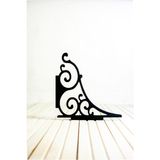 Metal Raf Ayağı 2'li Set / Çiçeklik / Kitaplık / Siyah Renkli 2 Adet Raf Ayağı + Dubel + Vida