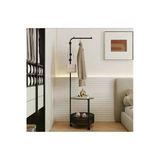 Metal Raflı Siyah Konfeksiyon Askısı Elbise Askılığı Sepetli Askılık Tekerlekli 175*50 Cm 10878Cn