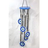 Metal Rüzgar Çanı Nazar Boncuklu 70 Cm