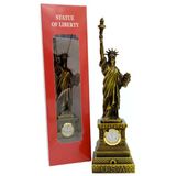 Metal Saatli Özgürlük Heykeli Gold Vintage Dekor USA 25cm