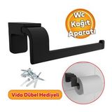 Metal Saglam Vidali Siyah Renk Kagitlik Aparat Banyo Wc Tuvalet Kagit Kagitlik Standi Paslanmaz