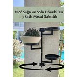 Metal Saksılık / Çiçeklik - Hareketli Kollu Saksılık - Duvara Monte Çiçeklik