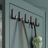 Metal Siyah 3m Yapışkanlı Askılık 5 Adet Kapı Arkası Bornoz Askılığı Mutfak Askı Banyo Askılık