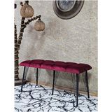 Metal Siyah Tel Ayaklı 100 cm Puf Bench - Puf - Bench - Oturak - Mutfak Oturağı - Antre Oturağı Bordo Renk 100 x 40 Boyut/ebat - Çok Renkli