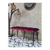 Metal Siyah Tel Ayaklı 100 Cm Puf Bench - Puf - Bench - Oturak - Mutfak Oturağı - Antre Oturağı Bordo Renk 100 X 40 Boyut/Ebat