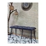 Metal Siyah Tel Ayaklı 100 Cm Puf Bench - Puf - Bench - Oturak - Mutfak Oturağı - Antre Oturağı Füme Renk 100 X 40 Boyut/Ebat