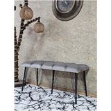 Metal Siyah Tel Ayaklı 100 cm Puf Bench - Puf - Bench - Oturak - Mutfak Oturağı - Antre Oturağı Gri Renk 100 x 40 Boyut/ebat - Çok Renkli