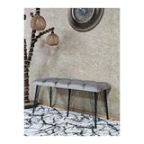Metal Siyah Tel Ayaklı 100 Cm Puf Bench - Puf - Bench - Oturak - Mutfak Oturağı - Antre Oturağı Gri Renk 100 X 40 Boyut/Ebat
