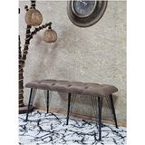 Metal Siyah Tel Ayaklı 100 cm Puf Bench - Puf - Bench - Oturak - Mutfak Oturağı - Antre Oturağı Kahverengi Renk 100 x 40 Boyut/ebat - Çok Renkli