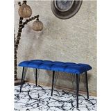 Metal Siyah Tel Ayaklı 100 cm Puf Bench - Puf - Bench - Oturak - Mutfak Oturağı - Antre Oturağı Mavi Renk 100 x 40 Boyut/ebat - Çok Renkli