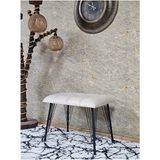 Metal Siyah Tel Ayaklı 60 cm Puf Bench - Puf - Bench - Oturak - Mutfak Oturağı - Antre Oturağı Krem Renk 60 x 40 Boyut/ebat - Çok Renkli