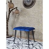 Metal Siyah Tel Ayaklı 60 cm Puf Bench - Puf - Bench - Oturak - Mutfak Oturağı - Antre Oturağı Mavi Renk 60 x 40 Boyut/ebat - Çok Renkli