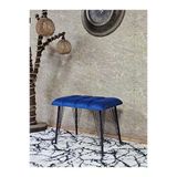 Metal Siyah Tel Ayaklı 60 Cm Puf Bench - Puf - Bench - Oturak - Mutfak Oturağı - Antre Oturağı Mavi Renk 60 X 40 Boyut/Ebat
