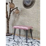 Metal Siyah Tel Ayaklı 60 cm Puf Bench - Puf - Bench - Oturak - Mutfak Oturağı - Antre Oturağı Pembe Renk 60 x 40 Boyut/ebat - Çok Renkli