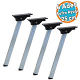 Metal Sofra Ayağı 25 Cm Plastik Siyah Taban Katlanır Yer Sofrası Sini Altı Ayak Sehpa Masa (4 Adet)