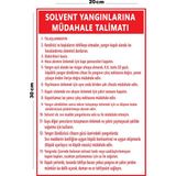 Metal Solvent Yangınlarına Müdahale Talimatı 20CM x 30CM A4 Büyüklüğünde Uyarı Levhası Yönlendirme - 20 cm x 30 cm