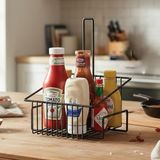 Metal Sosluk ve Masa Düzenleyici Stand - Ketçap, Mayonezlik, Model-2 (Siyah) | Cafe & Restoran Sunumları İçin