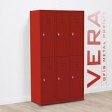 Metal Soyunma Dolabı 6 Kişilik Işçi Soyunma Dolabı - Kırmızı