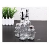 Metal Stantlı Cam Sosluk Yağlık Sirkelik Tuzluk 250ml 21cm