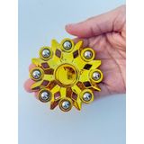 Metal Stres Çarkı Sarı 4 Farklı Desen Fidget Spinner Stres Atıcı Ve Rahatlatıcı Stres Çarkı