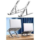Metal Tablet Tutucu, Dizüstü Bilgisayar Standı, Masa Üstü Bilgisayar Standı, Ayarlanabilir Alüminyum Katlanabilir, Taşınabilir, Macbook Air Pro, Ipad, Uyumlu, 10-15,6” Uyumludur
