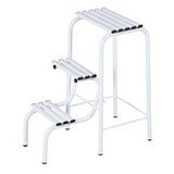 Metal Tabure Merdiven 3 Basamaklı Beyaz Renk Tabureli Merdiven