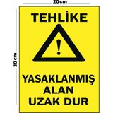 Metal Tehlike Yasaklanmış Alan Uzak Dur 20CM x 30CM A4 Büyüklüğünde Uyarı Levhası Yönlendirme Tabela - 20 cm x 30 cm
