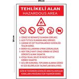 Metal Tehlikeli Alan 20CM x 30CM A4 Büyüklüğünde Uyarı Levhası Yönlendirme Tabelası - 20 cm x 30 cm