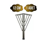 Metal Tel Boru Desenli Ayak Mobilya Masa Ve Dolap Ayağı(Krom)(Metal) Krom 12Cm 12Cm - 1 Adet