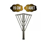 Metal Tel Boru Desenli Ayak Mobilya Masa Ve Dolap Ayağı(Krom)(Metal) Krom 15Cm 15Cm - 1 Adet